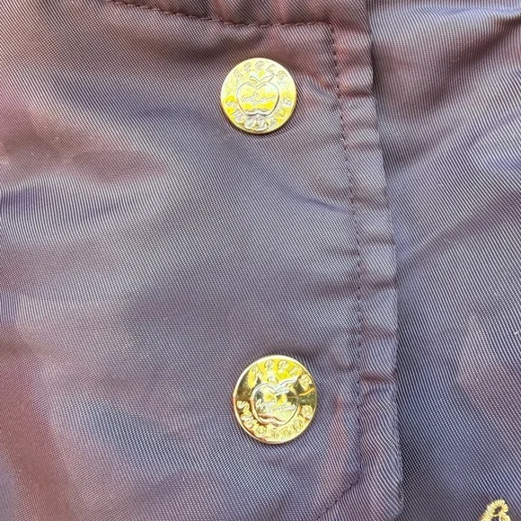 Y2K Rare Vintage Nelly’s Apple Bottoms Coat - Bling Gold Accents Down Size Large - Picture 11 of 16